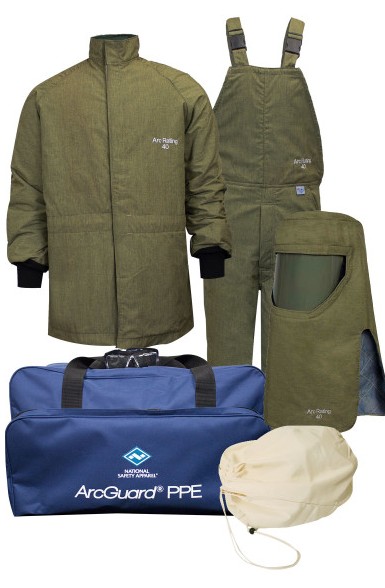 40 Cal ArcGuard® RevoLite™ Arc Flash Kit with Short Coat & Bib Overall - No Gloves (2X)