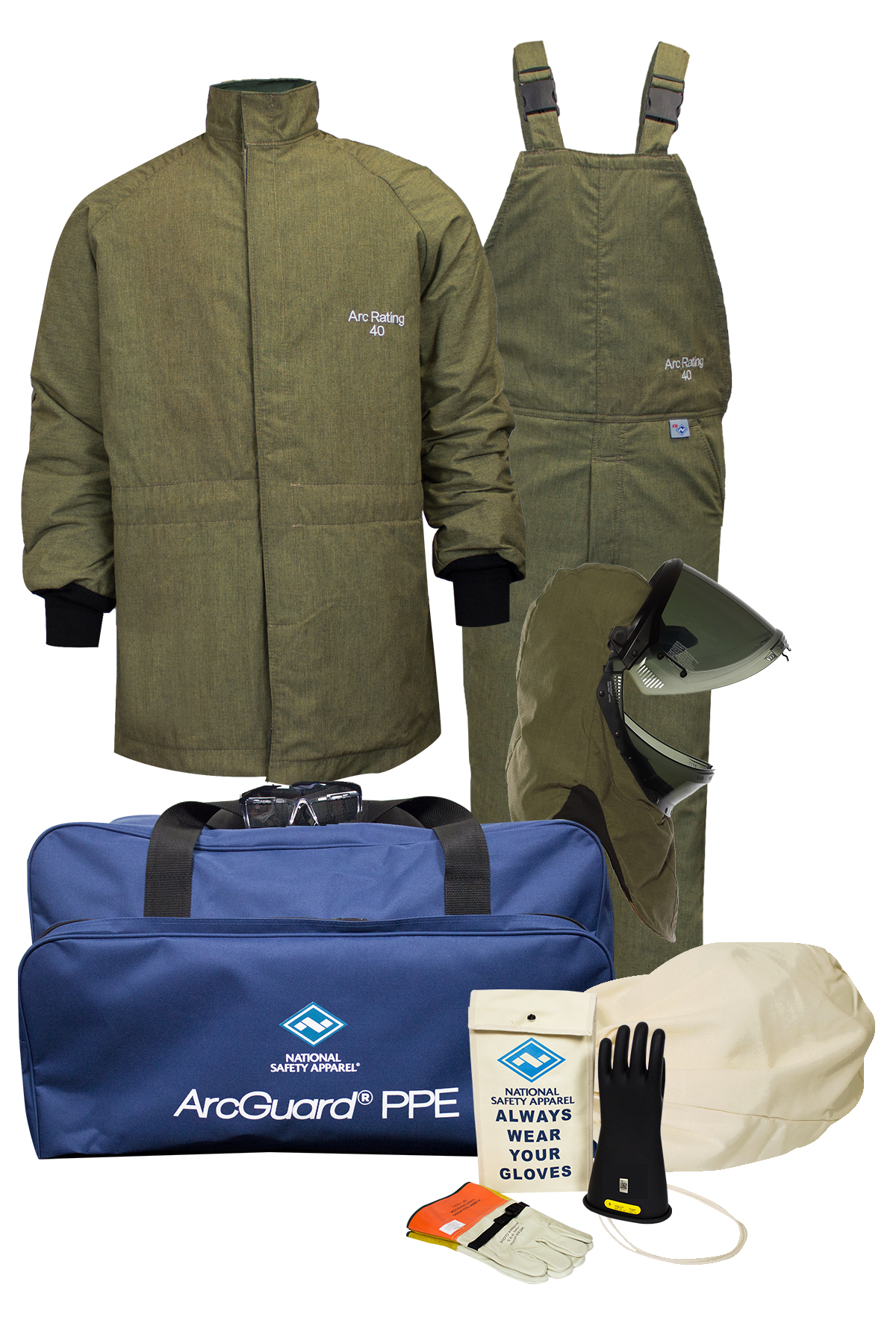 40 Cal ArcGuard® RevoLite™ Arc Flash Kit with Lift Front Hood - No Gloves Size 2X