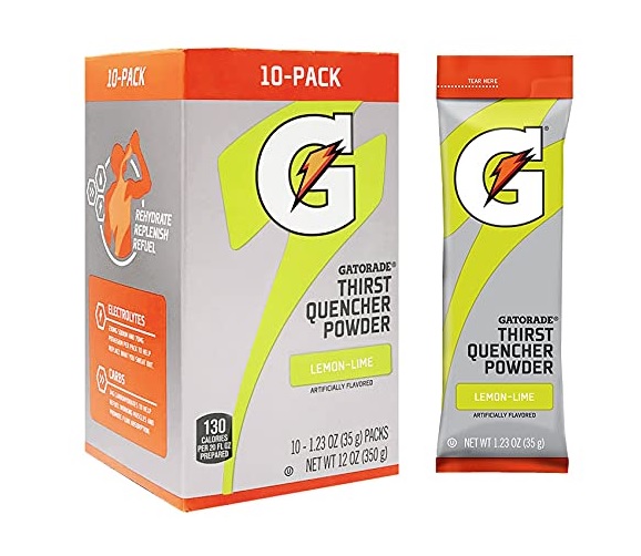 GATORADE POWDER STICK LEMON LIME, 10/BX