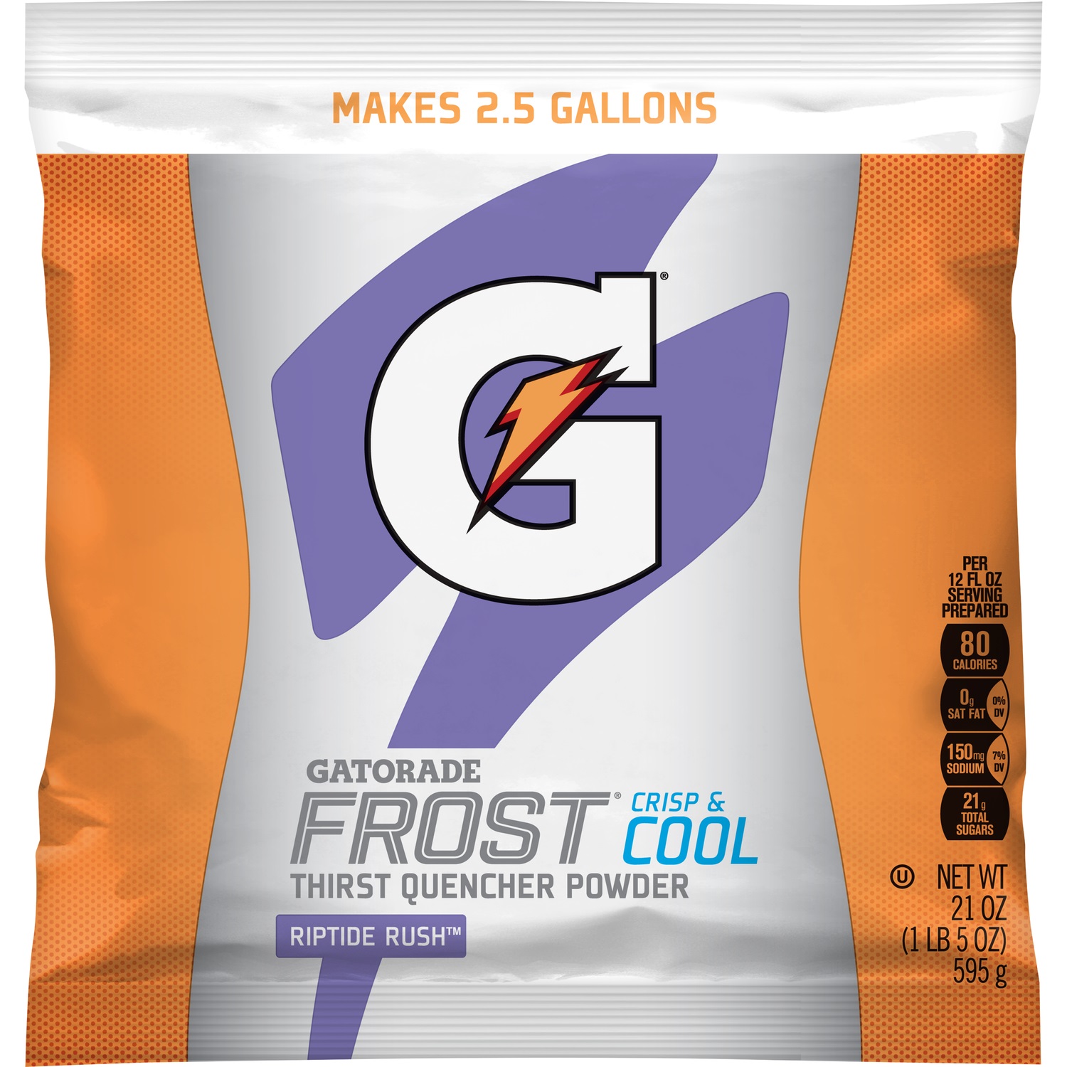 GATORADE, INSTANT POWDER, RIPTIDE RUSH, 21OZ PACK, 32/CS