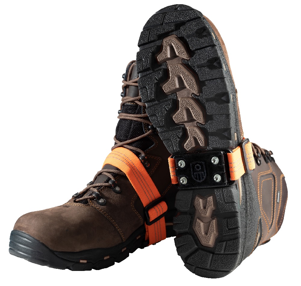 MIDCLEATFR ICE CLEATS BRASS GREEN FIRE RETARDANT STRAPS